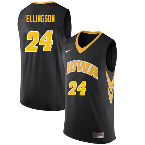 Men #24 Brady Ellingson Iowa Hawkeyes College Basketball Jerseys Sale-Black